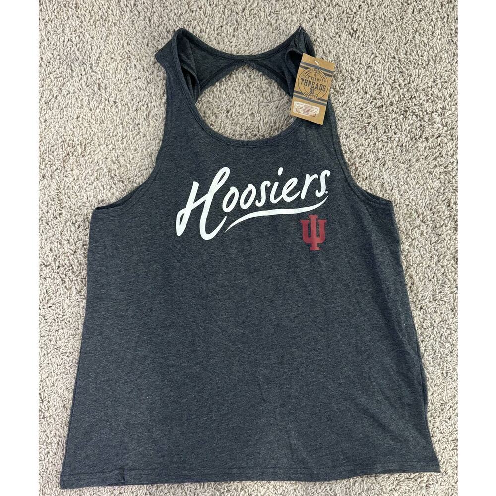 Rivalry Threads IU Hoosiers Gray Tank, M